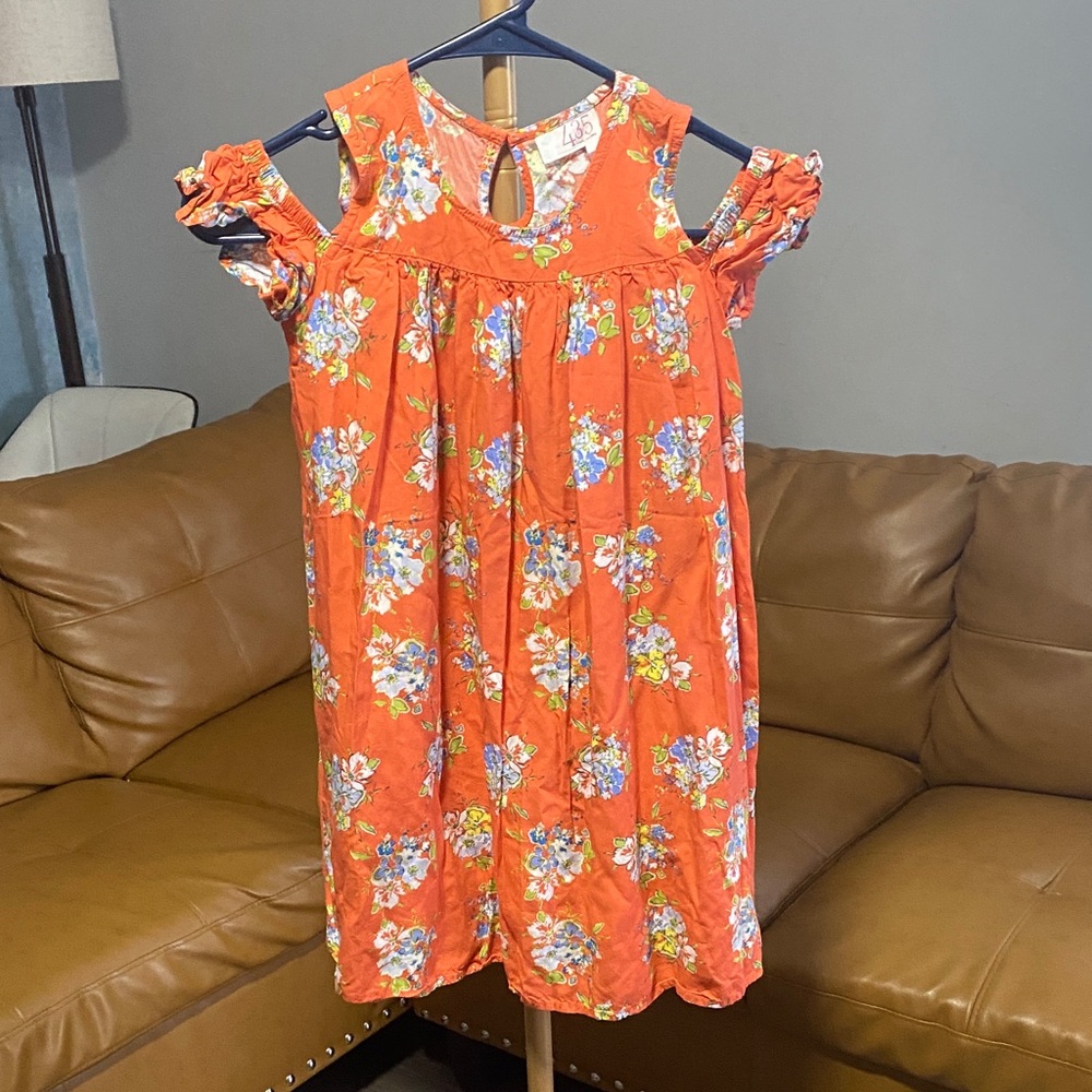 Vibrant Floral Kids Off shoulder flowy Dress size 8 girls
